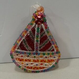 Colorful Beaded Sailboat Ornament